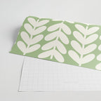 Leaves and Stems Chunky Knit Botanical Pattern in Light Sage Green and Cream Wrapping Paper Gallery Image 2