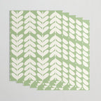 Leaves and Stems Chunky Knit Botanical Pattern in Light Sage Green and Cream Wrapping Paper Gallery Image 3