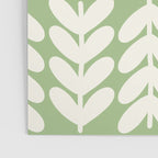 Leaves and Stems Chunky Knit Botanical Pattern in Light Sage Green and Cream Poster Gallery Image 3
