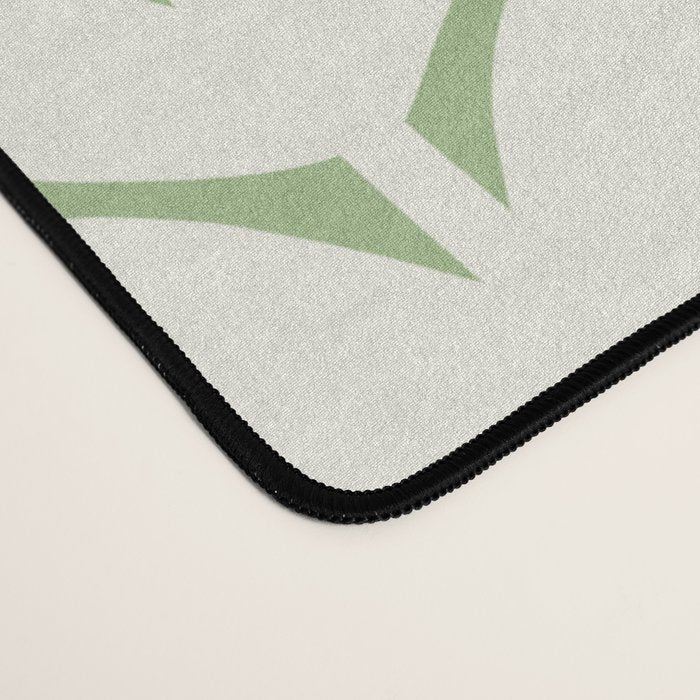 Leaves and Stems Chunky Knit Botanical Pattern in Light Sage Green and Cream Desk Mat Gallery Image 4