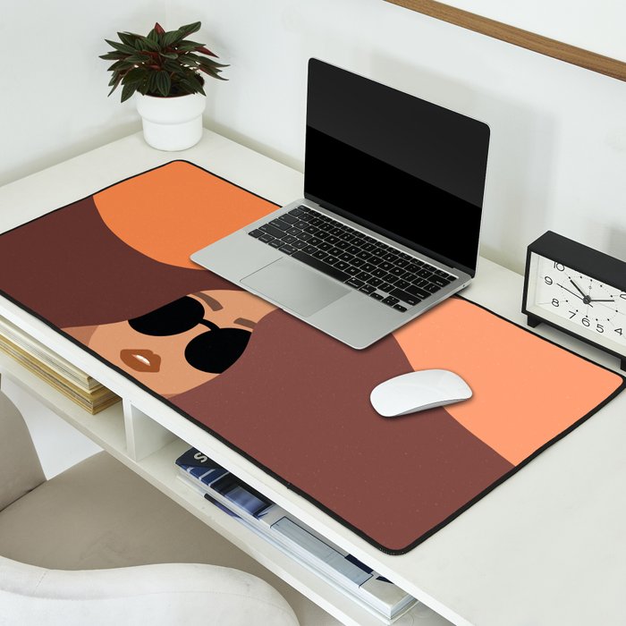 Girl Power - Earthy Rainbow Hair Desk Mat Gallery Image 2