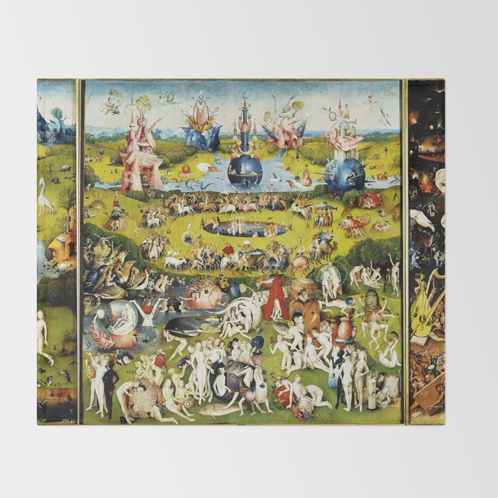 Bosch Garden Of Earthly Delights 3 Panel Throw Blanket Gallery Image 2