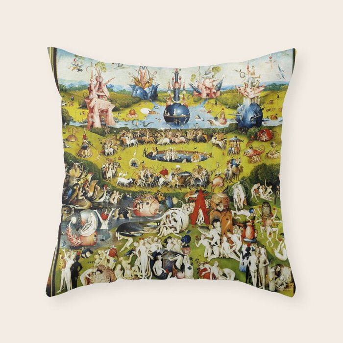 Bosch Garden Of Earthly Delights 3 Panel Throw Pillow Gallery Image 1