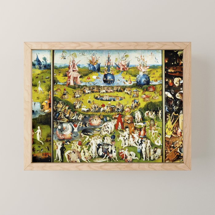 Bosch Garden Of Earthly Delights 3 Panel Mini Art Print Gallery Image 1