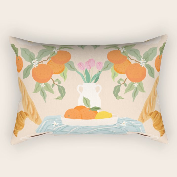 Breakfast and Flowers  Rectangular Pillow Gallery Image 2