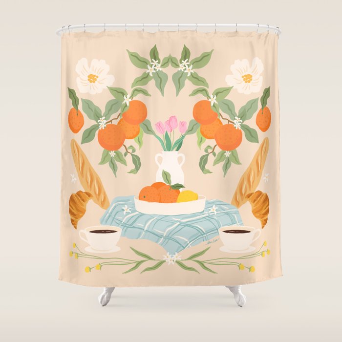 Breakfast and Flowers  Shower Curtain Gallery Image 1