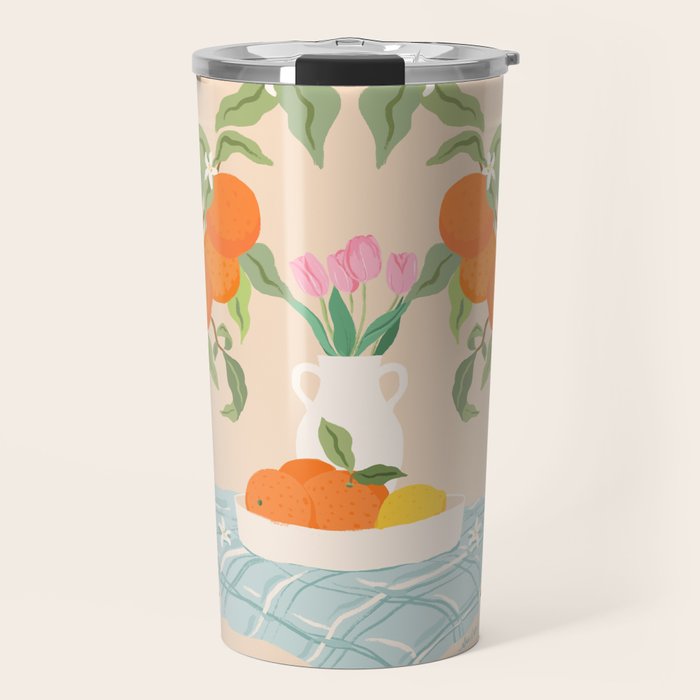 Breakfast and Flowers  Travel Mug Gallery Image 1