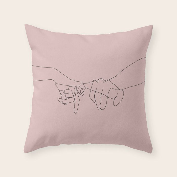 Blush Pinky Throw Pillow Gallery Image 6
