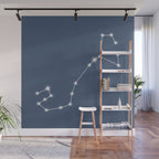 Scorpio Zodiac Star Constellation Line Art Neutral Blue Wall Mural Gallery Image 1