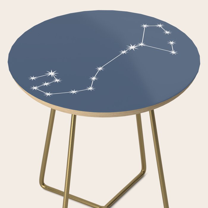 Scorpio Zodiac Star Constellation Line Art Neutral Blue Side Table Gallery Image 2