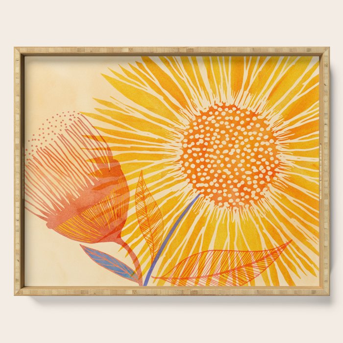 Tuesday Afternoon Sunflowers Still Life Serving Tray Gallery Image 1