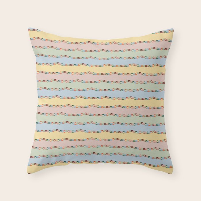 Pastel Paper Chains Throw Pillow Gallery Image 6