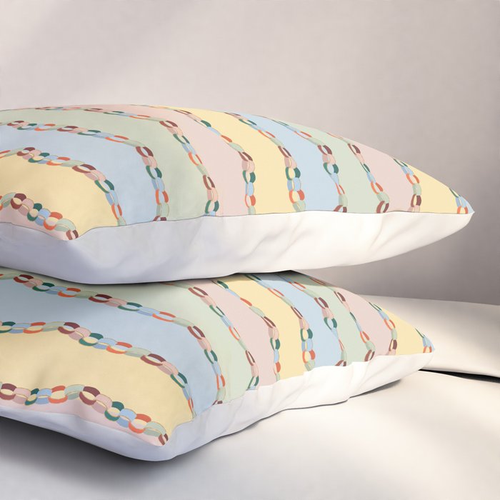 Pastel Paper Chains Pillow Sham Gallery Image 3