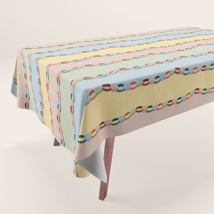 Pastel Paper Chains Tablecloth Gallery Image 1
