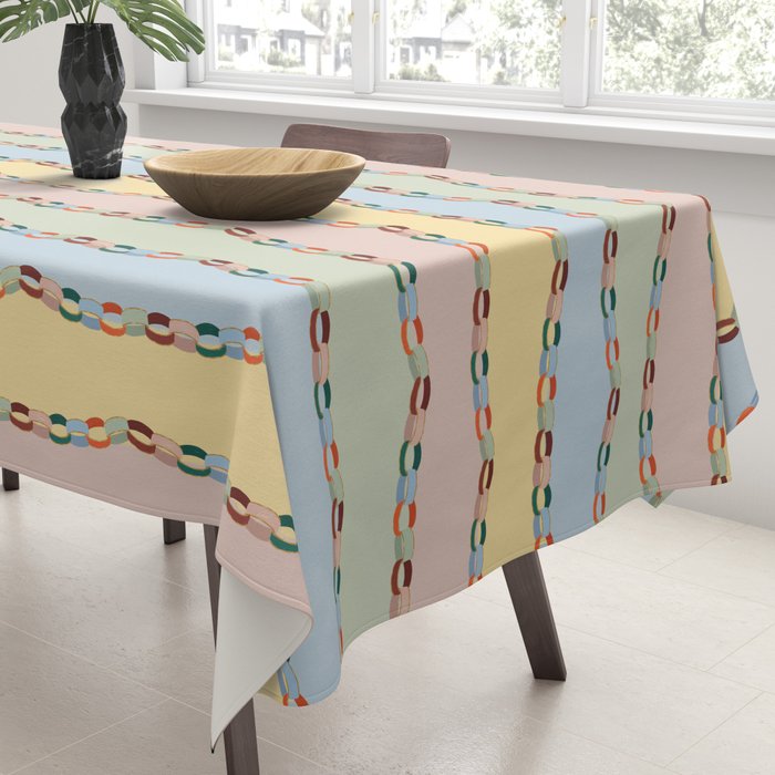 Pastel Paper Chains Tablecloth Gallery Image 3