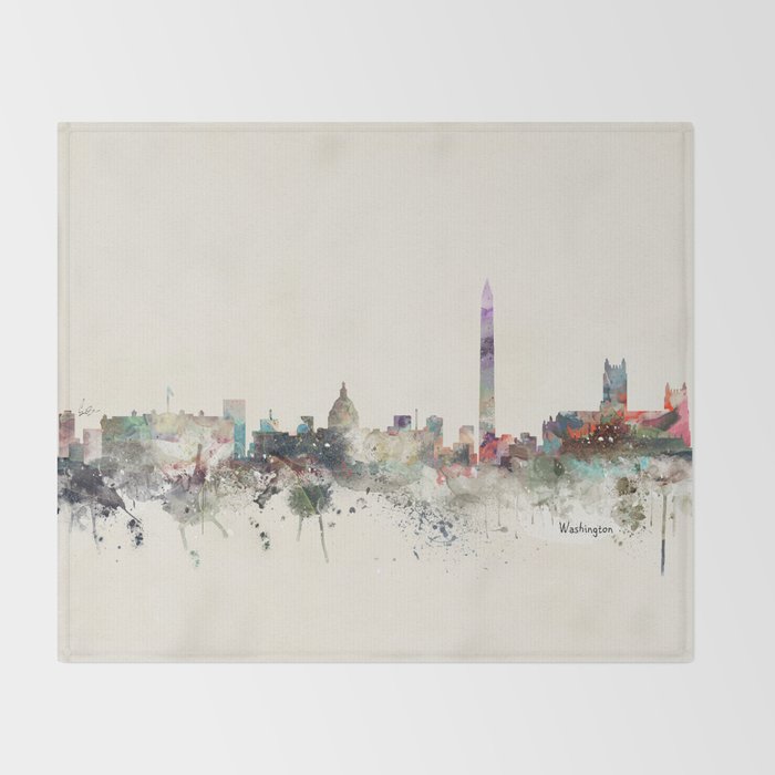 washington dc skyline Throw Blanket Gallery Image 2