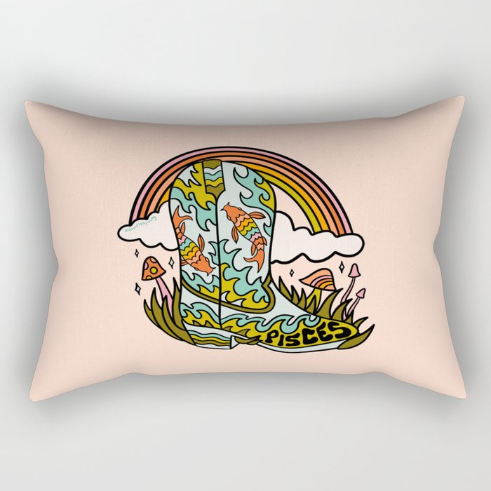 Pisces Cowboy Boots Rectangular Pillow Gallery Image 2