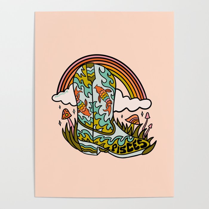 Pisces Cowboy Boots Poster Gallery Image 4