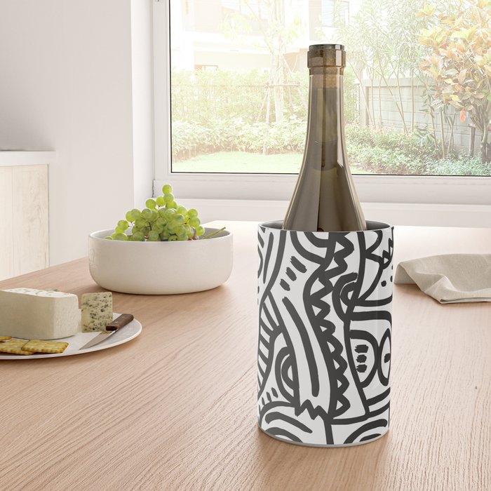Black and White Street Art Graffiti King's Party Wine Chiller Gallery Image 4