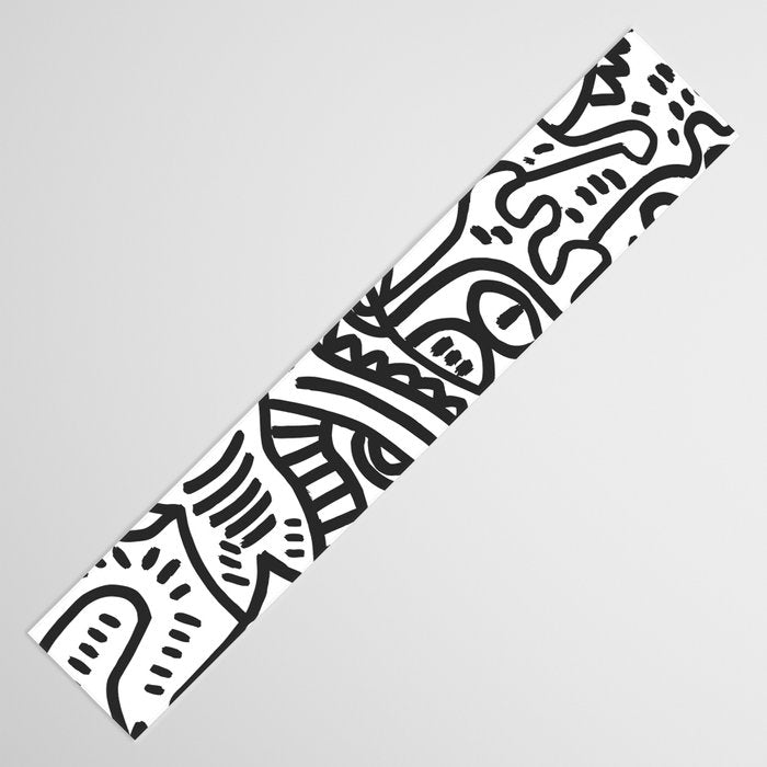 Black and White Street Art Graffiti King's Party Table Runner Gallery Image 3