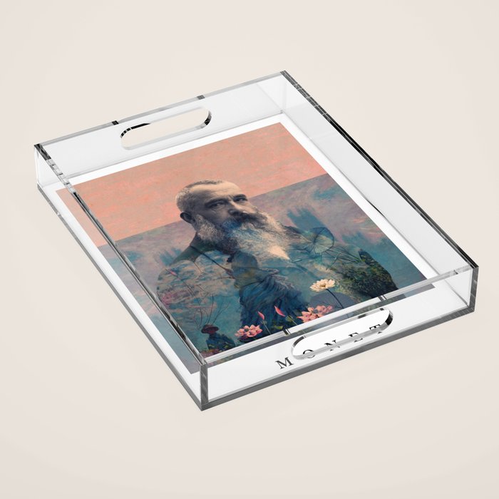 For Claude Monet - with border Acrylic Tray Gallery Image 1