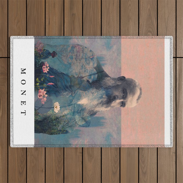 For Claude Monet - with border Outdoor Rug Gallery Image 1