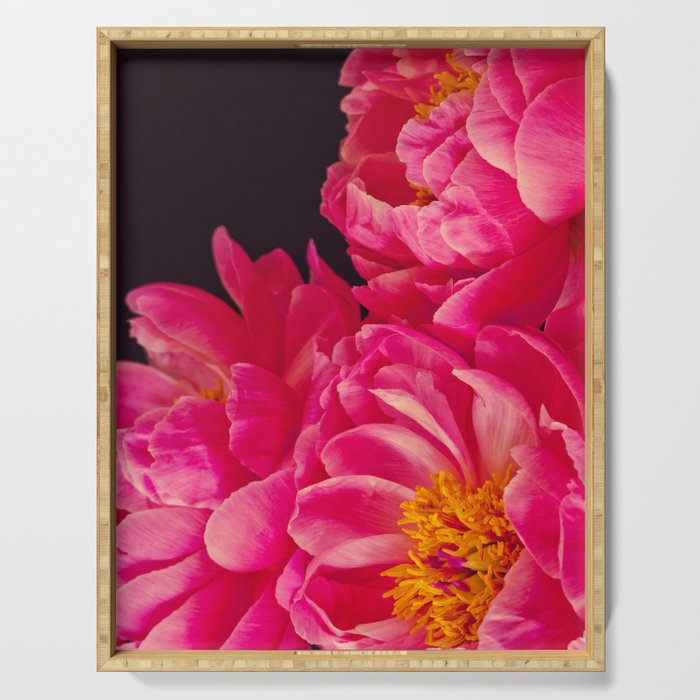 Hot Pink Peonies Serving Tray Gallery Image 1