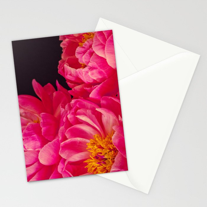 Hot Pink Peonies Stationery Card Gallery Image 2