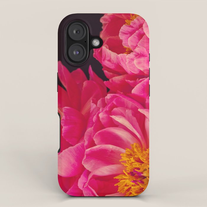 Hot Pink Peonies iPhone Case