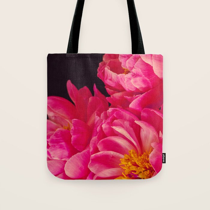 Hot Pink Peonies Tote Bag Gallery Image 1