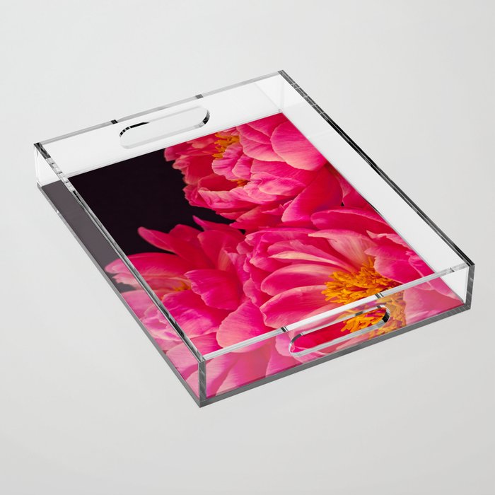 Hot Pink Peonies Acrylic Tray Gallery Image 1