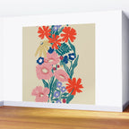 Minimalist Vibrant Wildflower Close Up - Modern Botanical Art with Bold Colors Wall Mural Gallery Image 2