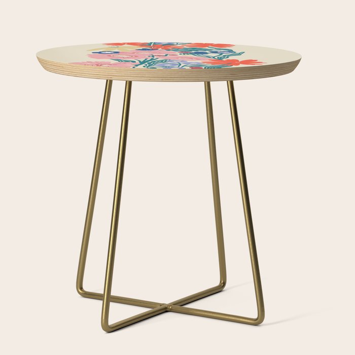 Minimalist Vibrant Wildflower Close Up - Modern Botanical Art with Bold Colors Side Table Gallery Image 1