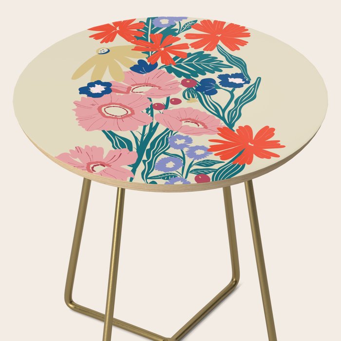 Minimalist Vibrant Wildflower Close Up - Modern Botanical Art with Bold Colors Side Table Gallery Image 2