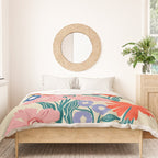 Minimalist Vibrant Wildflower Close Up - Modern Botanical Art with Bold Colors Duvet Cover Gallery Image 3