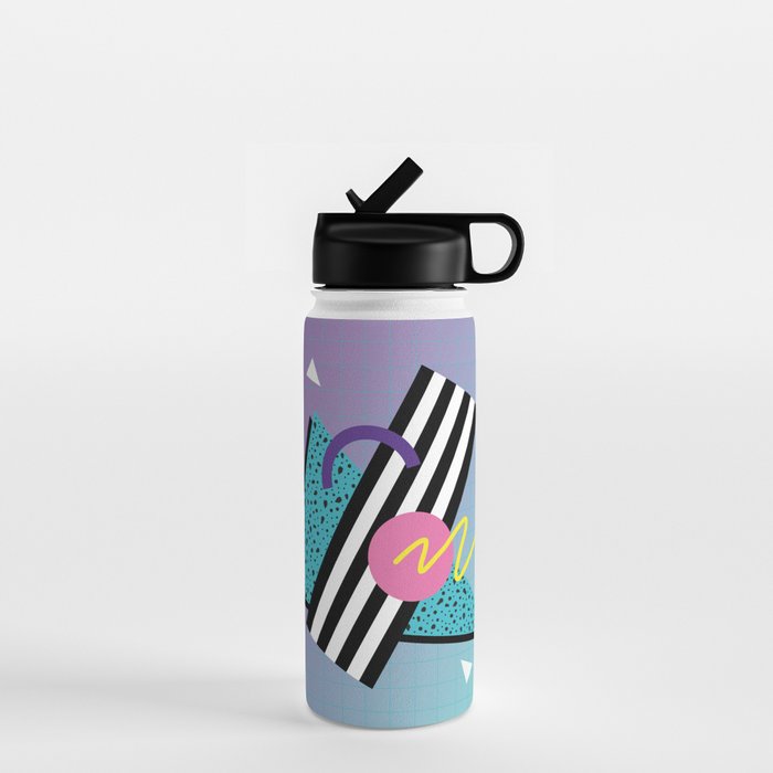 Memphis pattern 58 - 80s / 90s Retro Water Bottle Gallery Image 1