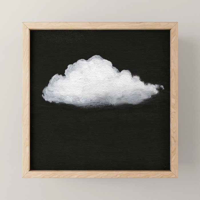 White Cloud on Black Sky Mini Art Print Gallery Image 1