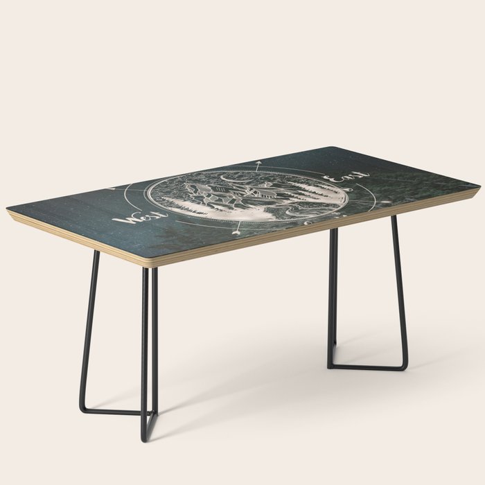 Mountains Compass Milky Way Woods Gold Coffee Table Gallery Image 1