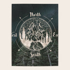 Mountains Compass Milky Way Woods Gold Poster Gallery Image 4