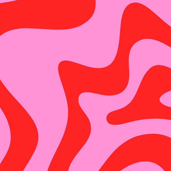 Retro Liquid Swirl Contemporary Abstract in Preppy Pink and Red Coffee Mug Gallery Image 2