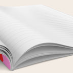 Retro Liquid Swirl Contemporary Abstract in Preppy Pink and Red Notebook Gallery Image 2