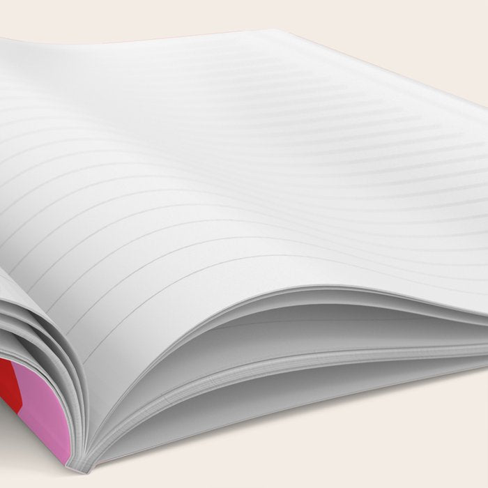 Retro Liquid Swirl Contemporary Abstract in Preppy Pink and Red Notebook Gallery Image 2
