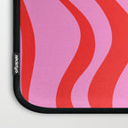 Retro Liquid Swirl Contemporary Abstract in Preppy Pink and Red Laptop Sleeve Gallery Image 3