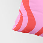Retro Liquid Swirl Contemporary Abstract in Preppy Pink and Red Pillow Sham Gallery Image 4