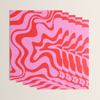 Retro Liquid Swirl Contemporary Abstract in Preppy Pink and Red Wrapping Paper Gallery Image 3