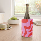 Retro Liquid Swirl Contemporary Abstract in Preppy Pink and Red Wine Chiller Gallery Image 4