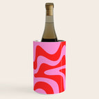 Retro Liquid Swirl Contemporary Abstract in Preppy Pink and Red Wine Chiller Gallery Image 3