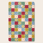 Retro Flowers Check Pattern XX Cutting Board Gallery Image 1