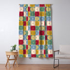 Retro Flowers Check Pattern XX Window Curtain Gallery Image 5