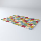 Retro Flowers Check Pattern XX Rug Gallery Image 3